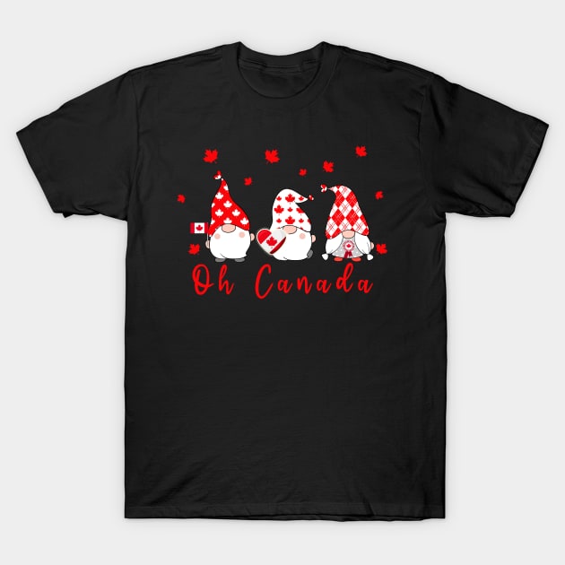 Patriotic Gnome Maple Leaves Happy Canada Day, Oh Canada T-Shirt by PaulAksenov